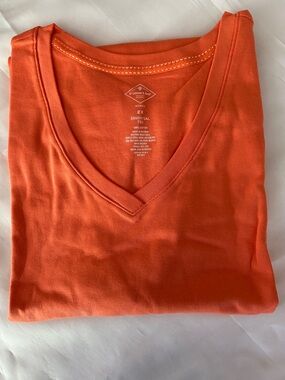 St. John's Bay Women's Bright Orange V-Neck Tee